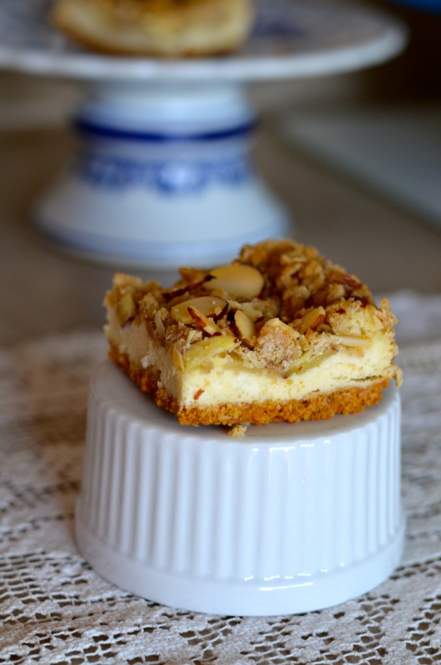 Almond Streusel Cheesecake Bars | Anecdotes And Apple Cores